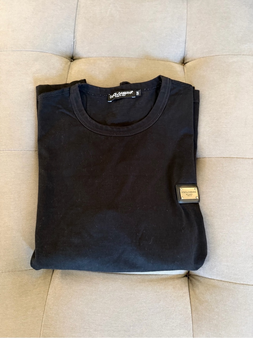 Dolce & Gabbana Black Logo Plaque Crewneck